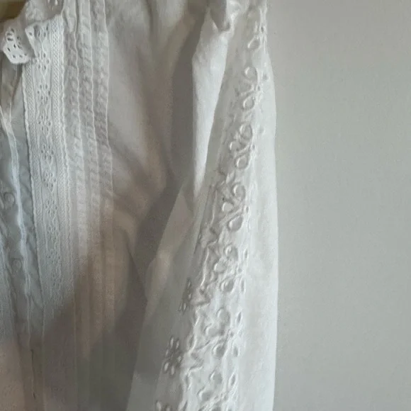 J. Crew White Eyelet Lace Blouse - Picture 4 of 11